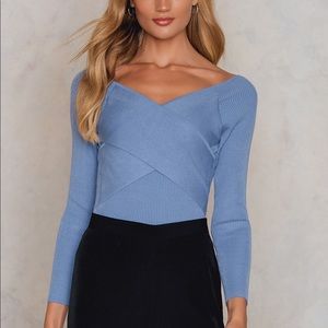 NA-KD cross short sweater